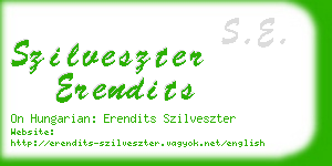 szilveszter erendits business card